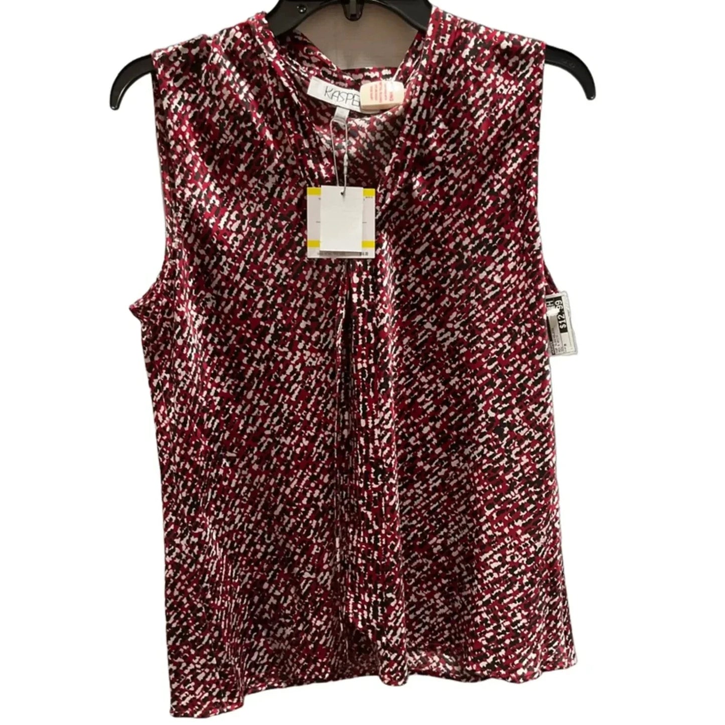 Top Sleeveless By Kasper In Red & White, Size: M