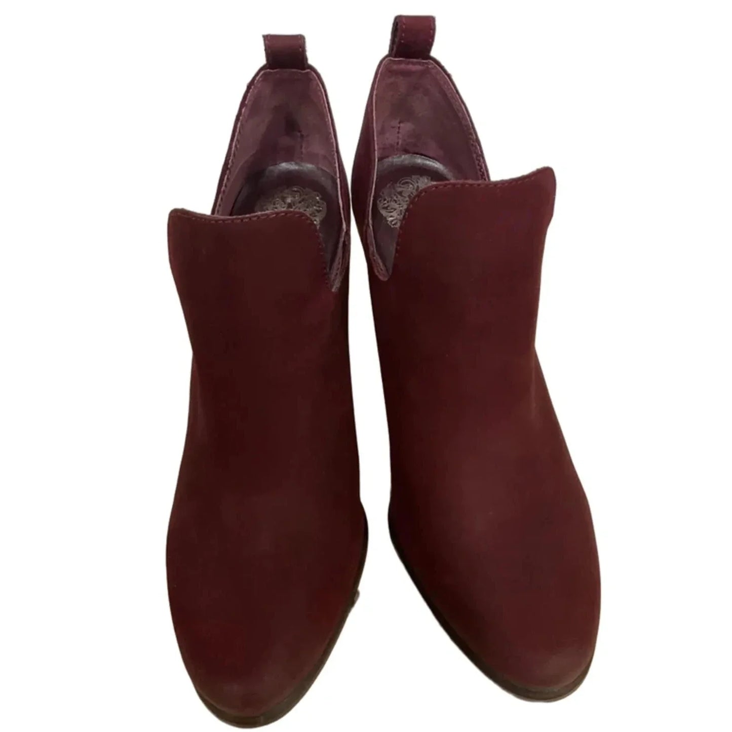 Boots Ankle Heels By Vince Camuto In Maroon, Size: 8.5