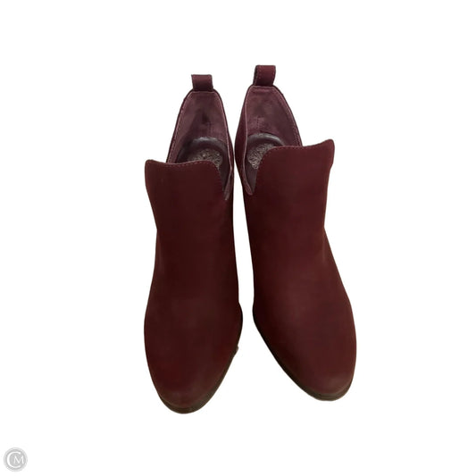 Boots Ankle Heels By Vince Camuto In Maroon, Size: 8.5