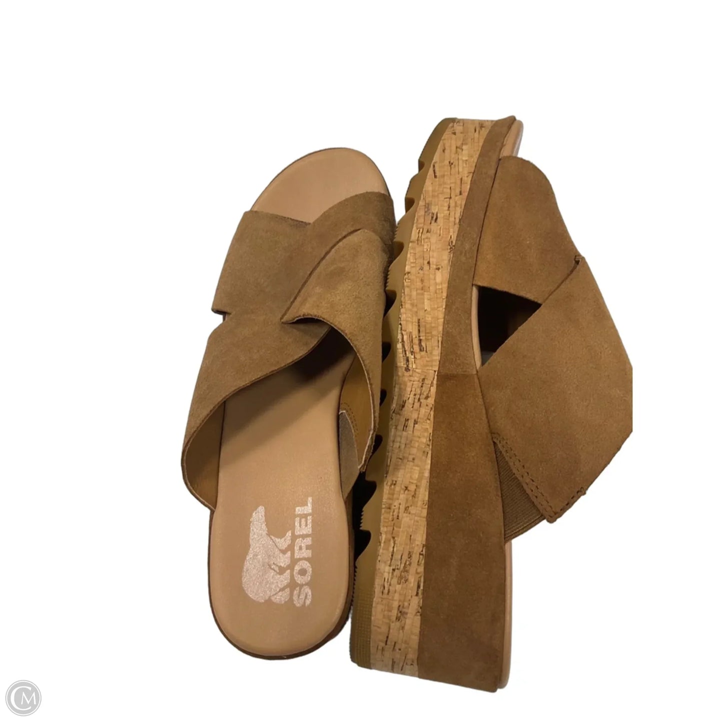 Sandals Heels Block By Sorel In Brown, Size: 9.5
