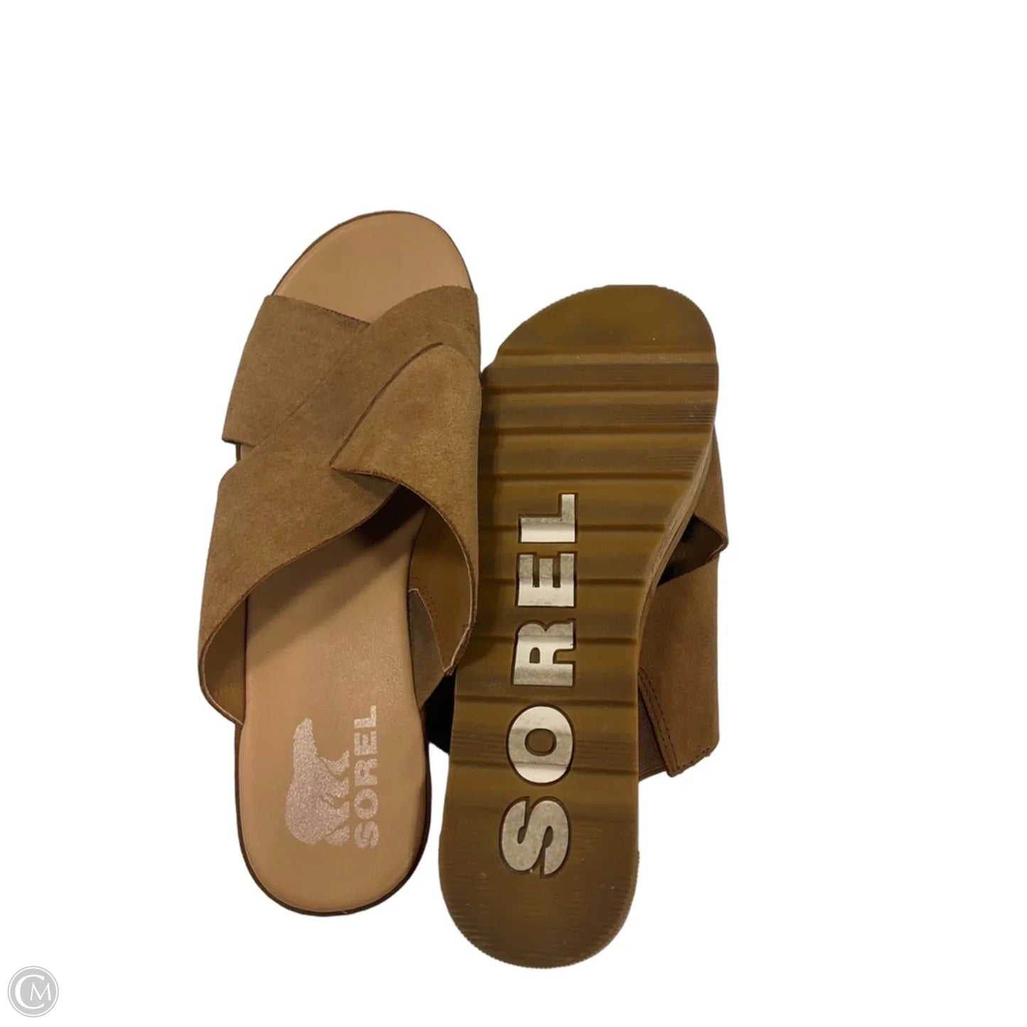 Sandals Heels Block By Sorel In Brown, Size: 9.5