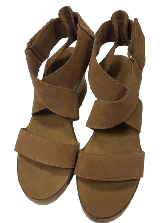 Sandals Heels Block By Ugg In Brown, Size: 7