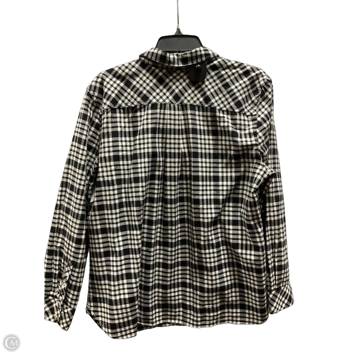 Blouse Long Sleeve By Talbots In Plaid Pattern, Size: Xl