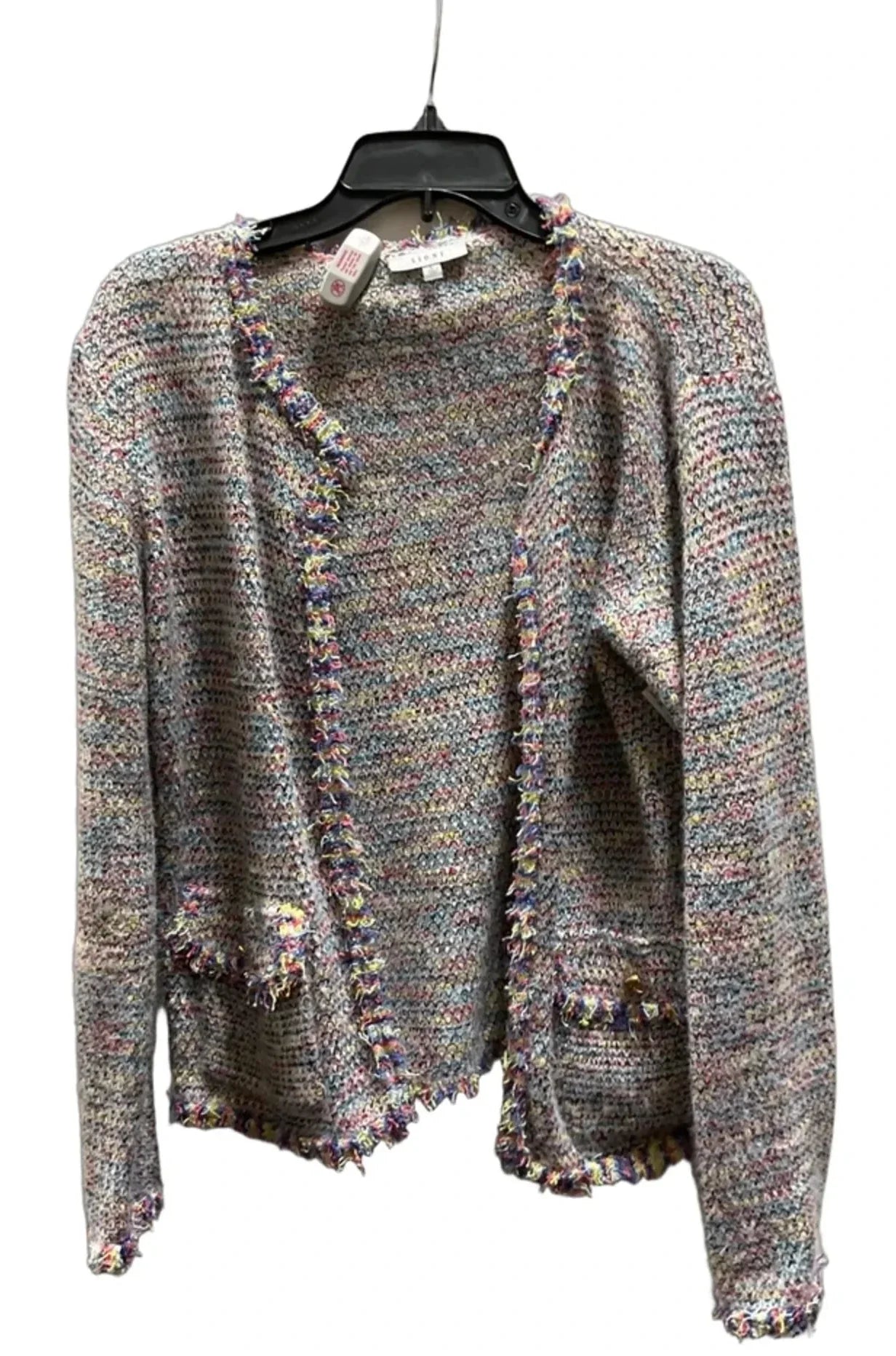 Cardigan By Sioni In Plaid Pattern, Size: L