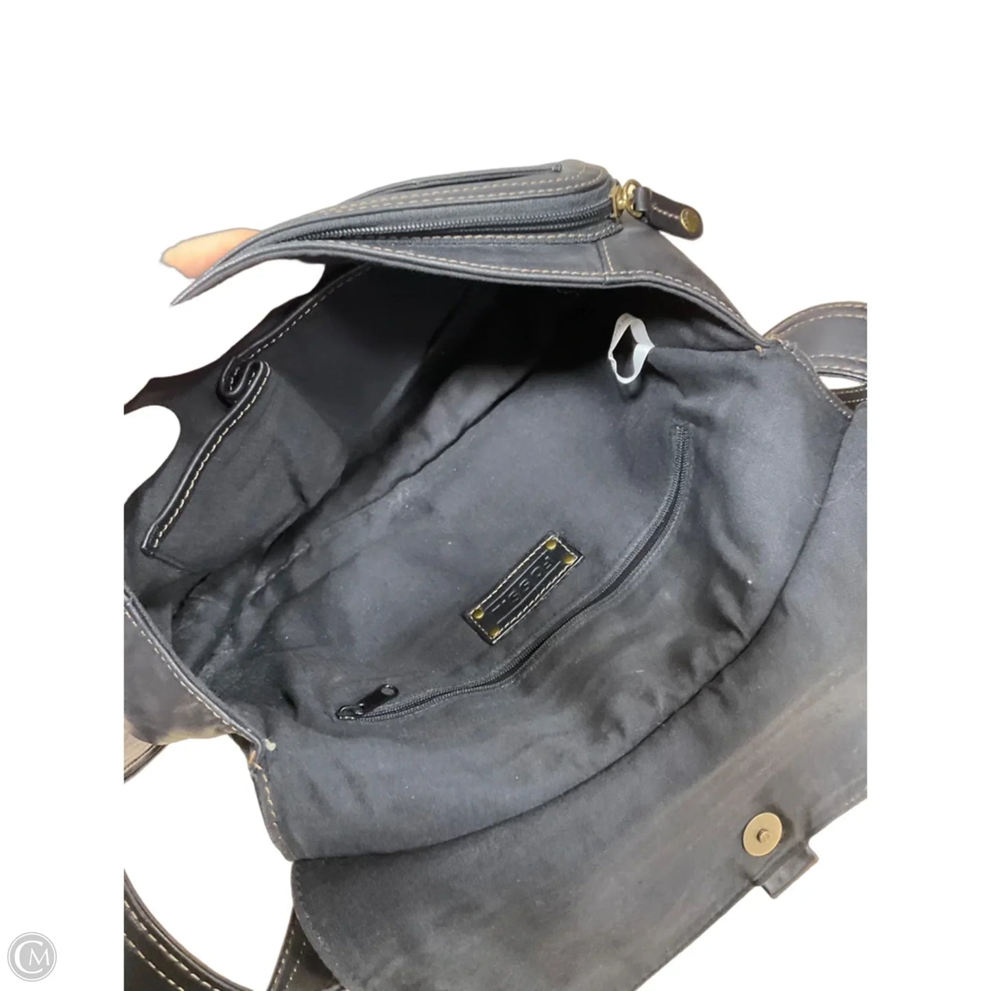 Crossbody Leather By Fossil, Size: Medium