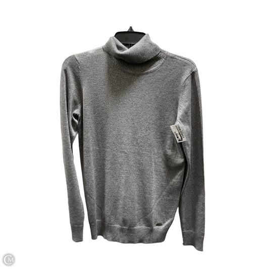 Top Long Sleeve By Calvin Klein In Silver, Size: S