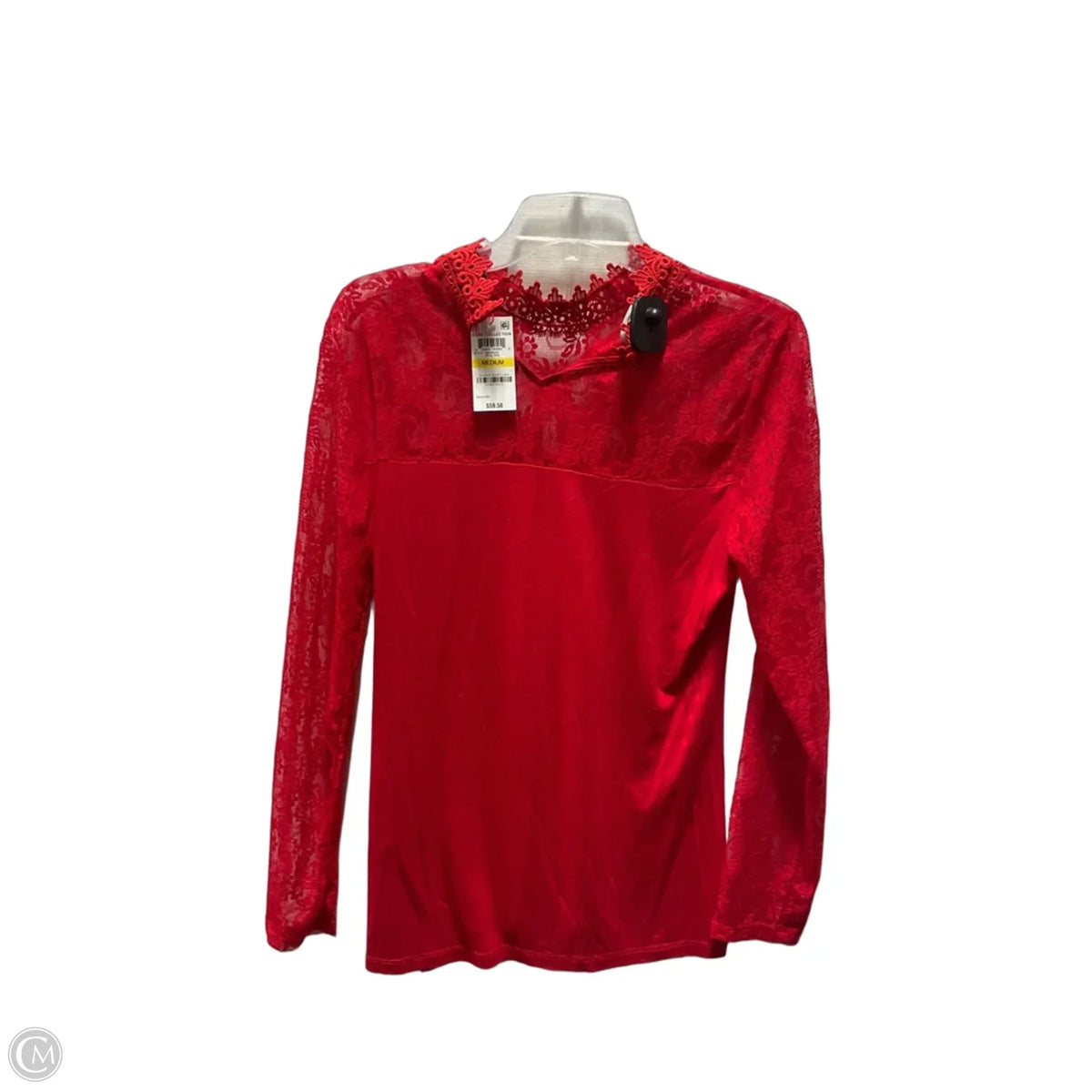 Top Long Sleeve Basic By Inc In Red, Size: M