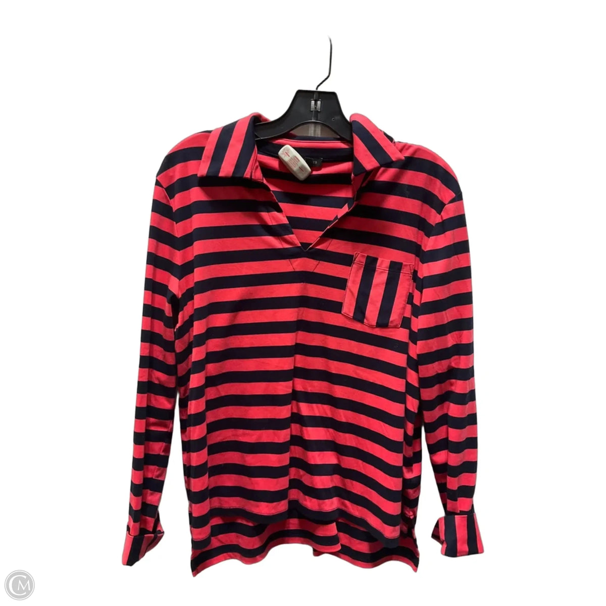 Top Long Sleeve By Talbots In Striped Pattern, Size: L