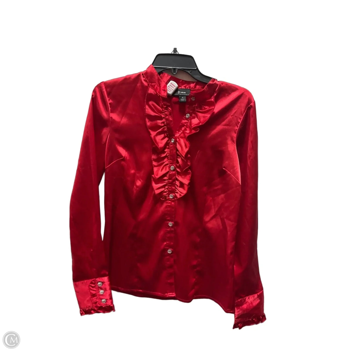 Top Long Sleeve By Cmf In Red, Size: M