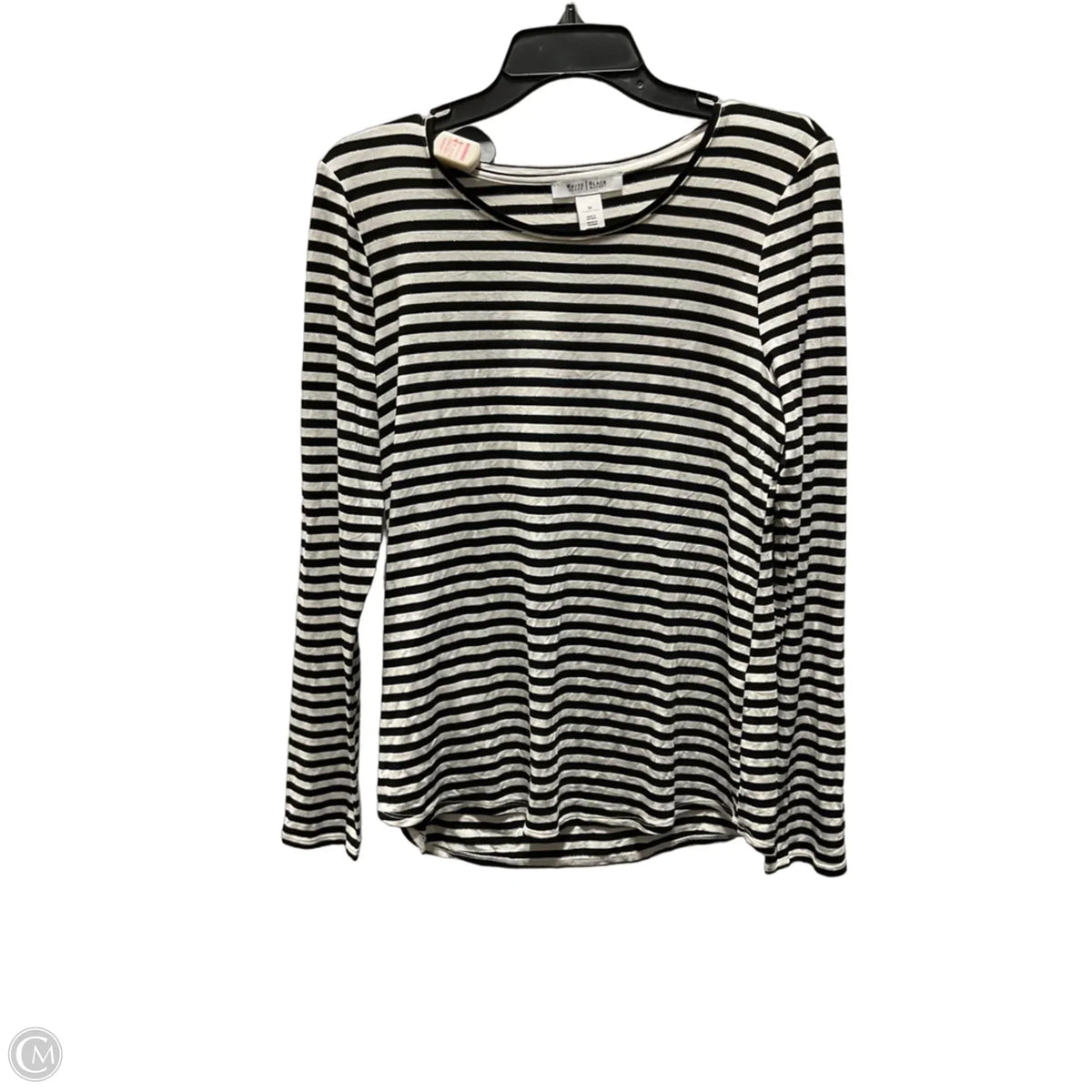 Top Long Sleeve Basic By White House Black Market In Striped Pattern, Size: M