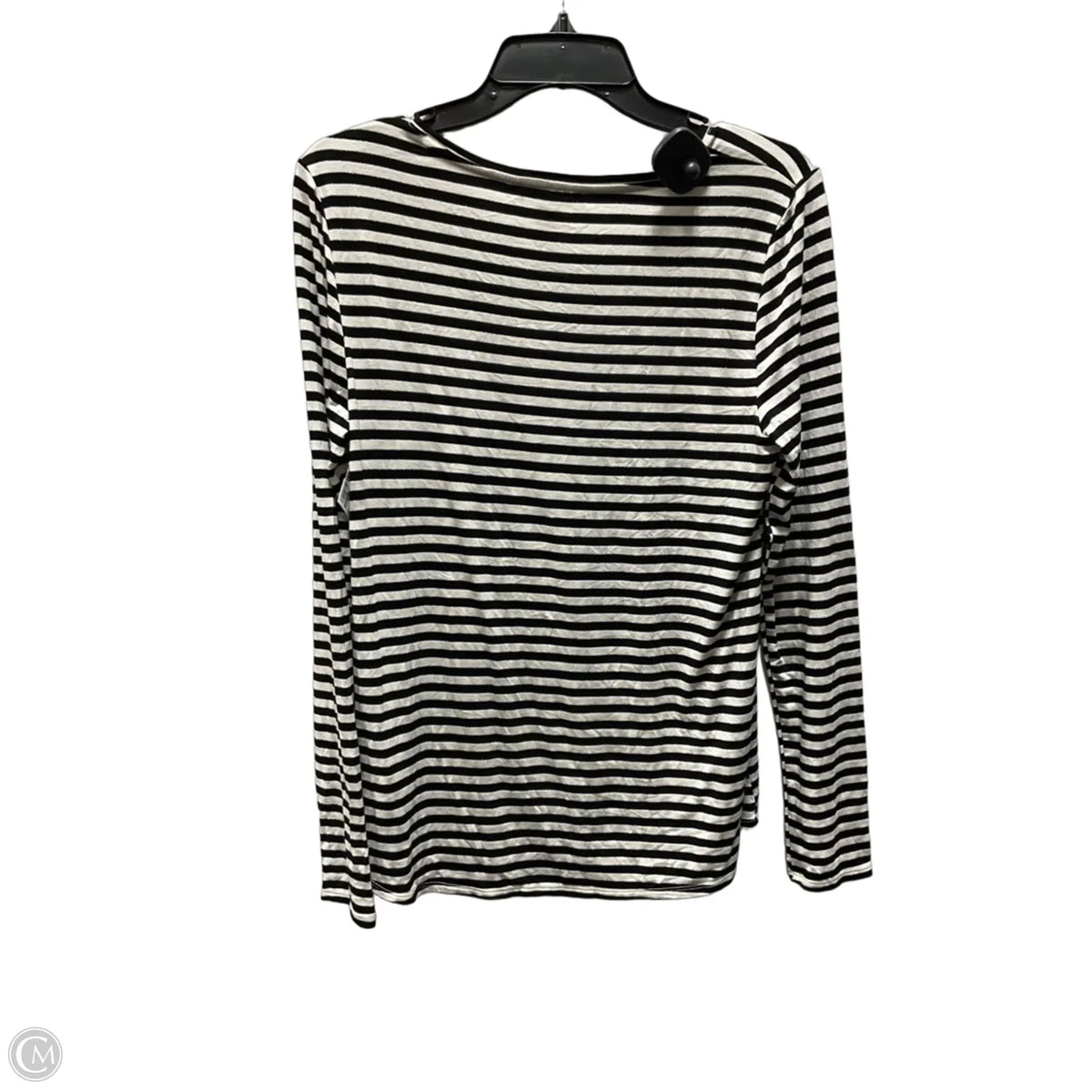 Top Long Sleeve Basic By White House Black Market In Striped Pattern, Size: M