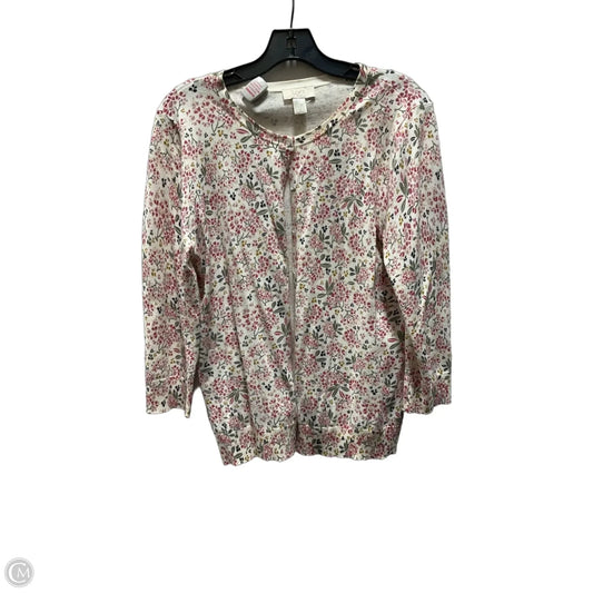 Cardigan By Loft In Floral Print, Size: L