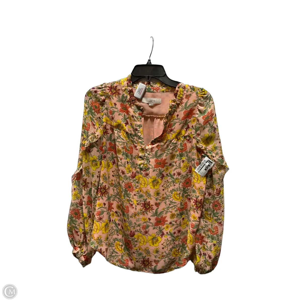 Top Long Sleeve By Loft In Peach, Size: S