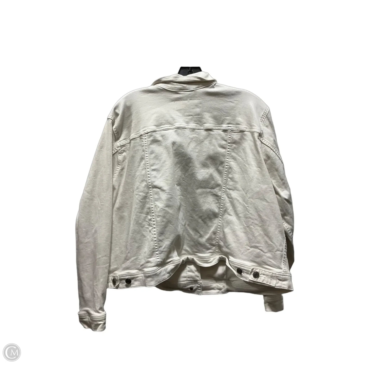 Jacket Denim By Lands End In Cream, Size: 2x