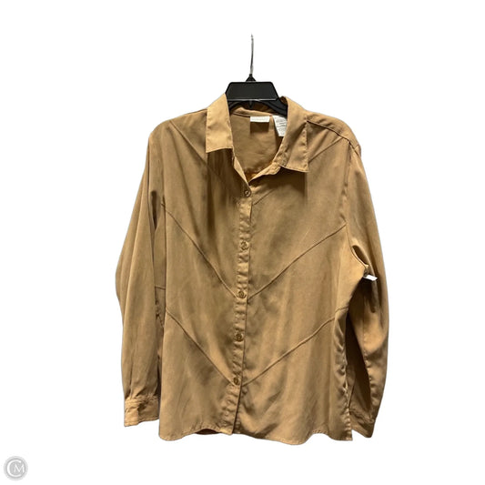 Blouse Long Sleeve By White Stag In Tan, Size: Xl
