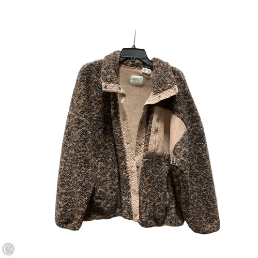 Jacket Faux Fur & Sherpa By Abercrombie And Fitch In Animal Print, Size: L