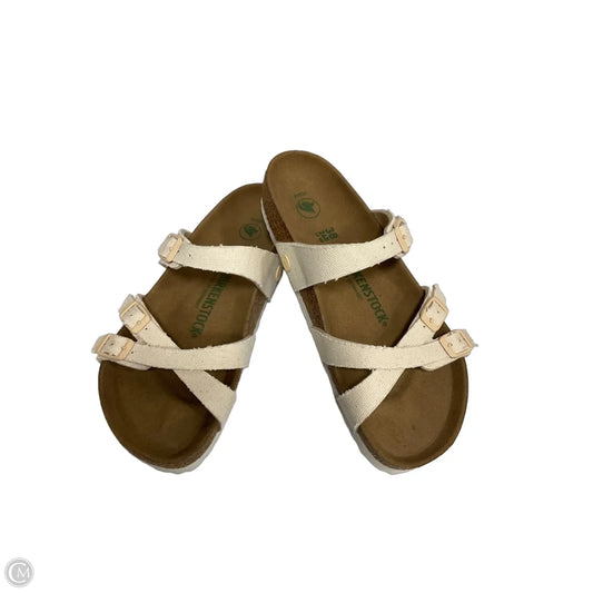Sandals Flats By Birkenstock In Cream, Size: 7