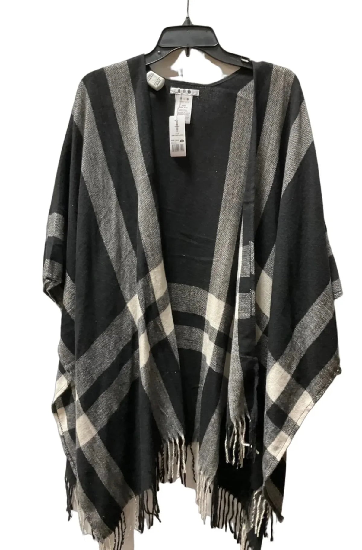Shawl By Three Dots In Plaid Pattern, Size: Osfm