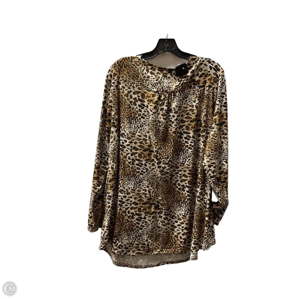 Top Long Sleeve Basic By Cmf In Animal Print, Size: 4x
