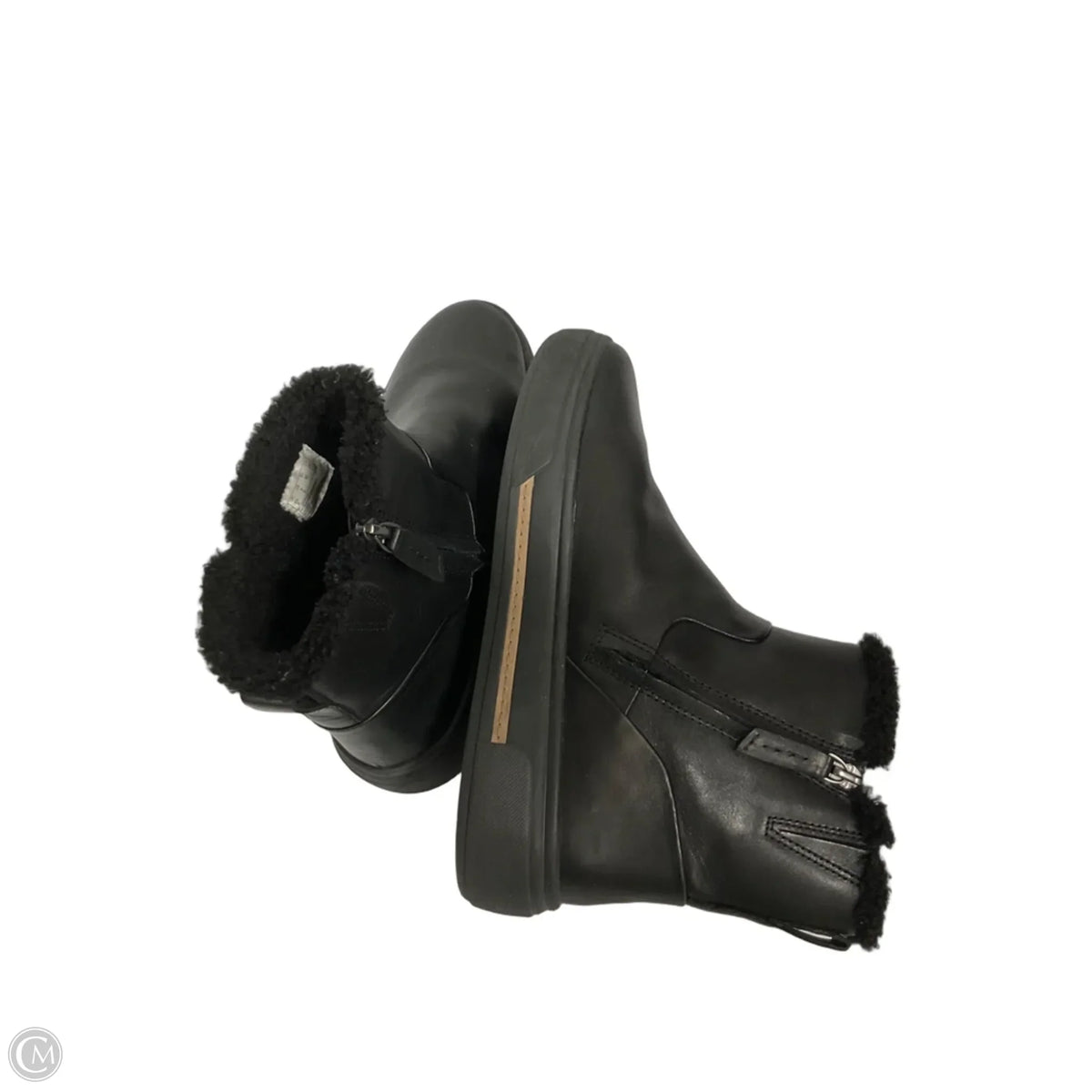 Boots Ankle Flats By Clarks In Black, Size: 9