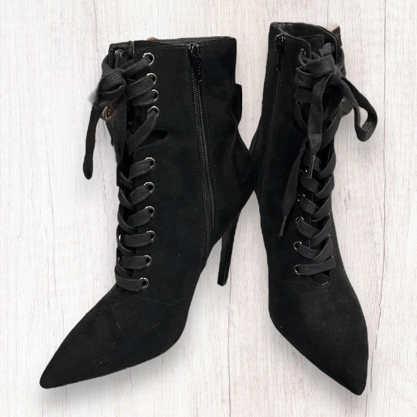 Black Boots Ankle Heels Asos, Size 6