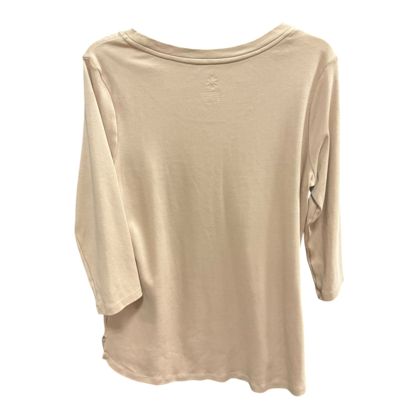 Top Long Sleeve Basic By Isaac Mizrahi Live Qvc In Tan, Size: M