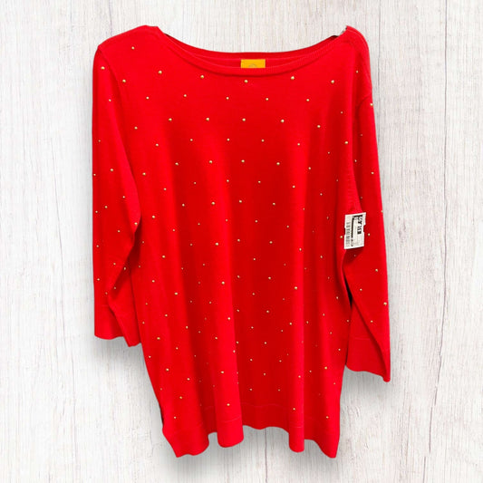 Red Top Long Sleeve Ruby Rd, Size L