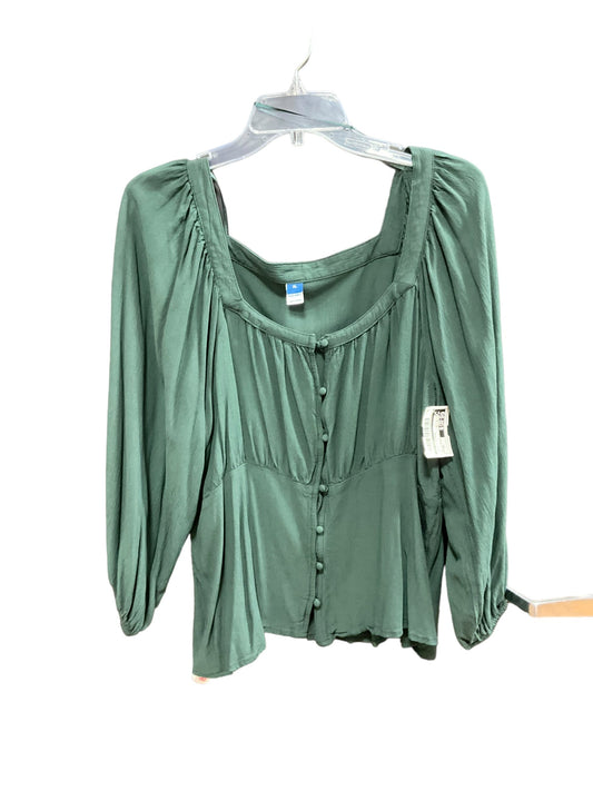 Green Top 3/4 Sleeve Old Navy, Size Xl