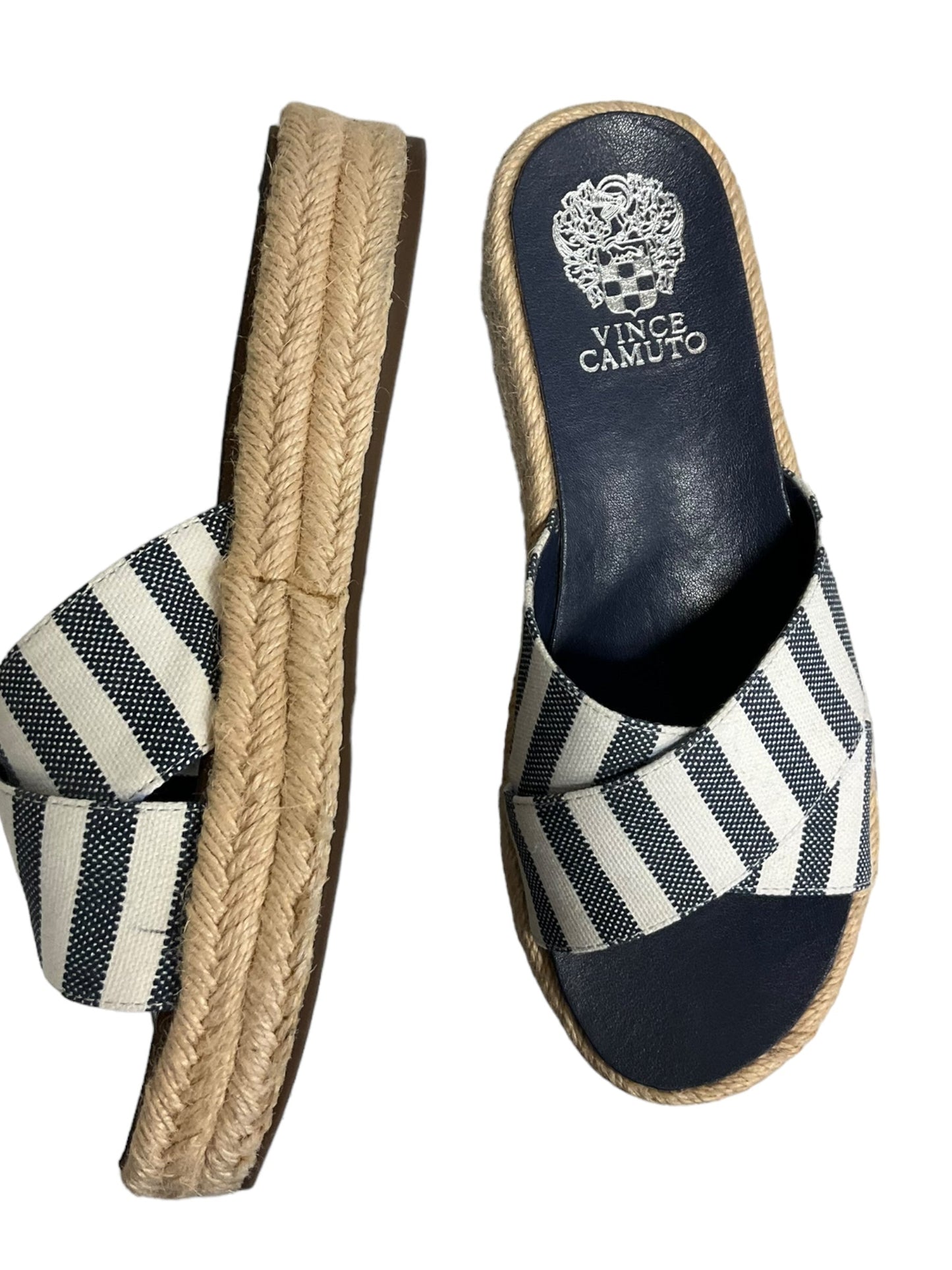 Striped Pattern Sandals Heels Platform Vince Camuto, Size 6.5