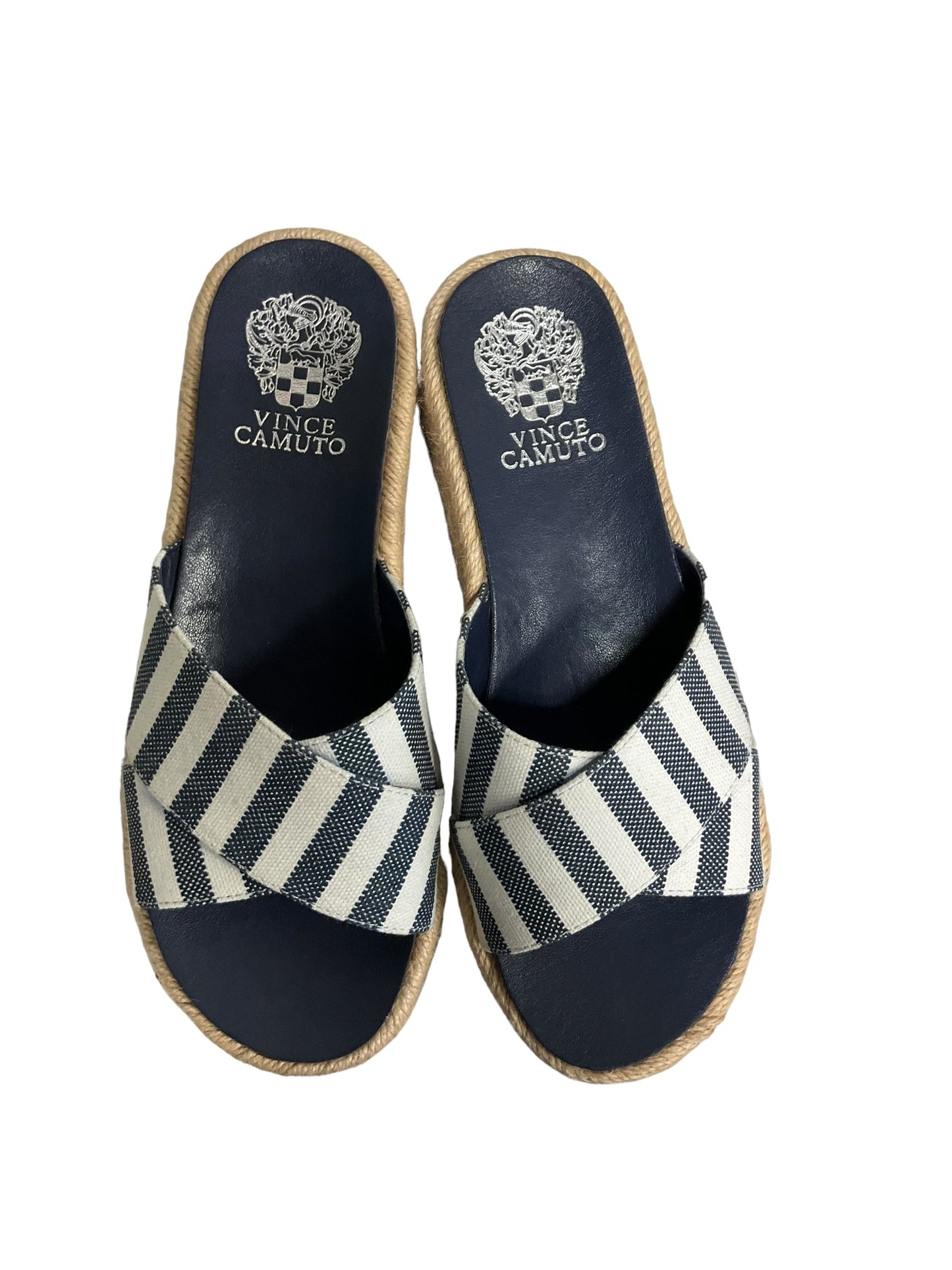Striped Pattern Sandals Heels Platform Vince Camuto, Size 6.5