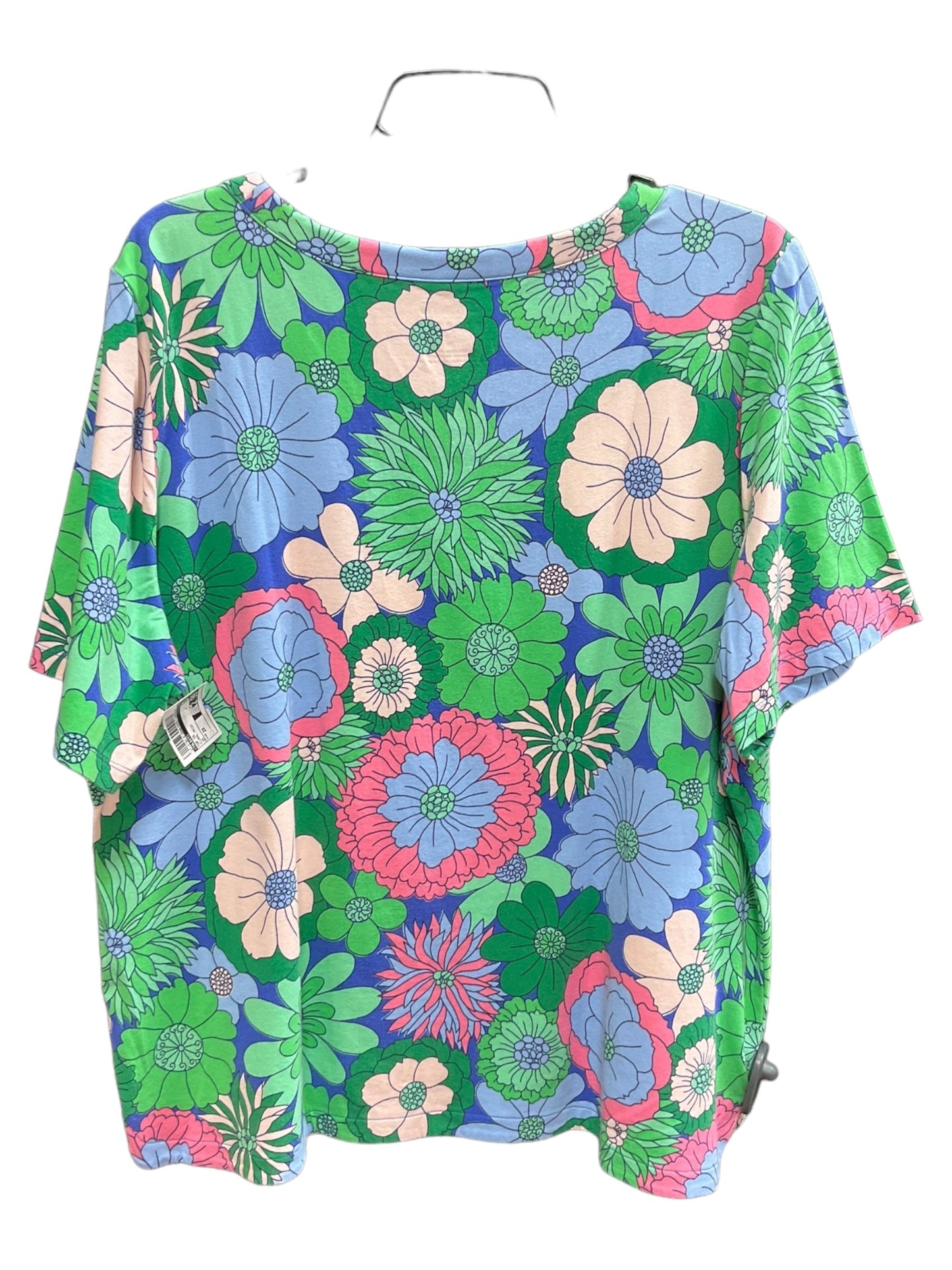 Floral Print Top Short Sleeve Talbots, Size 2x