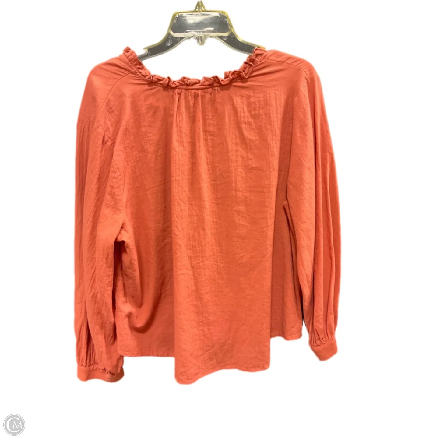 Top Long Sleeve By Ana In Peach, Size: 1x
