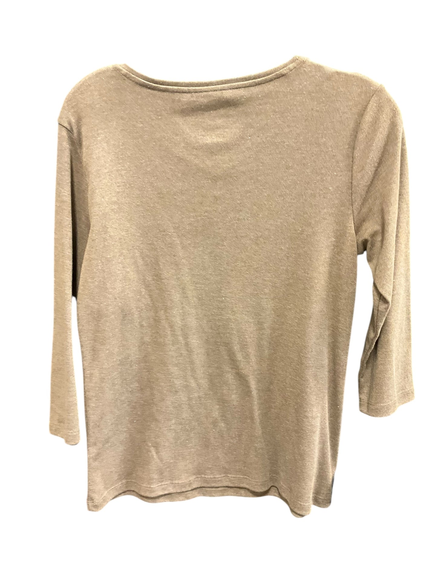 Top 3/4 Sleeve Basic By Christopher And Banks In Brown, Size: S