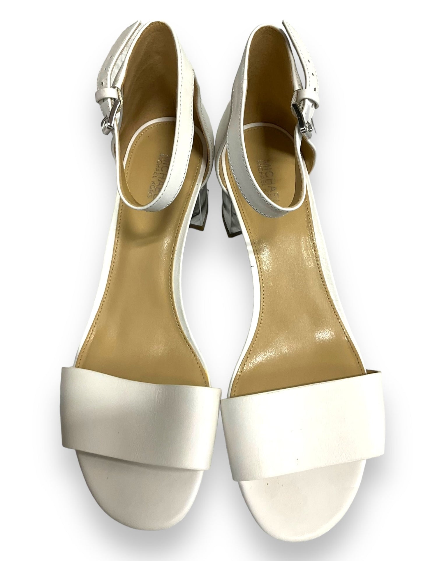 White Shoes Heels Block Michael Kors, Size 9