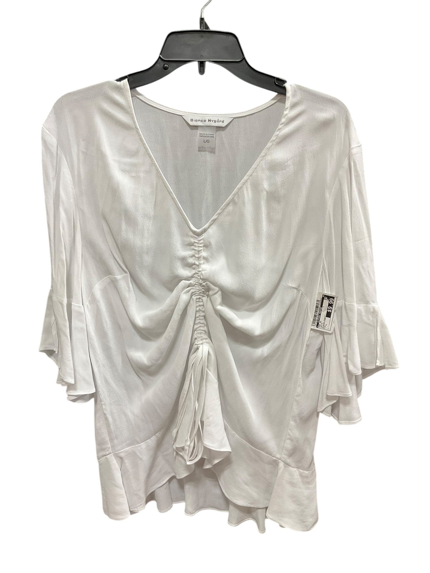 Top Short Sleeve By Clothes Mentor In White, Size: L