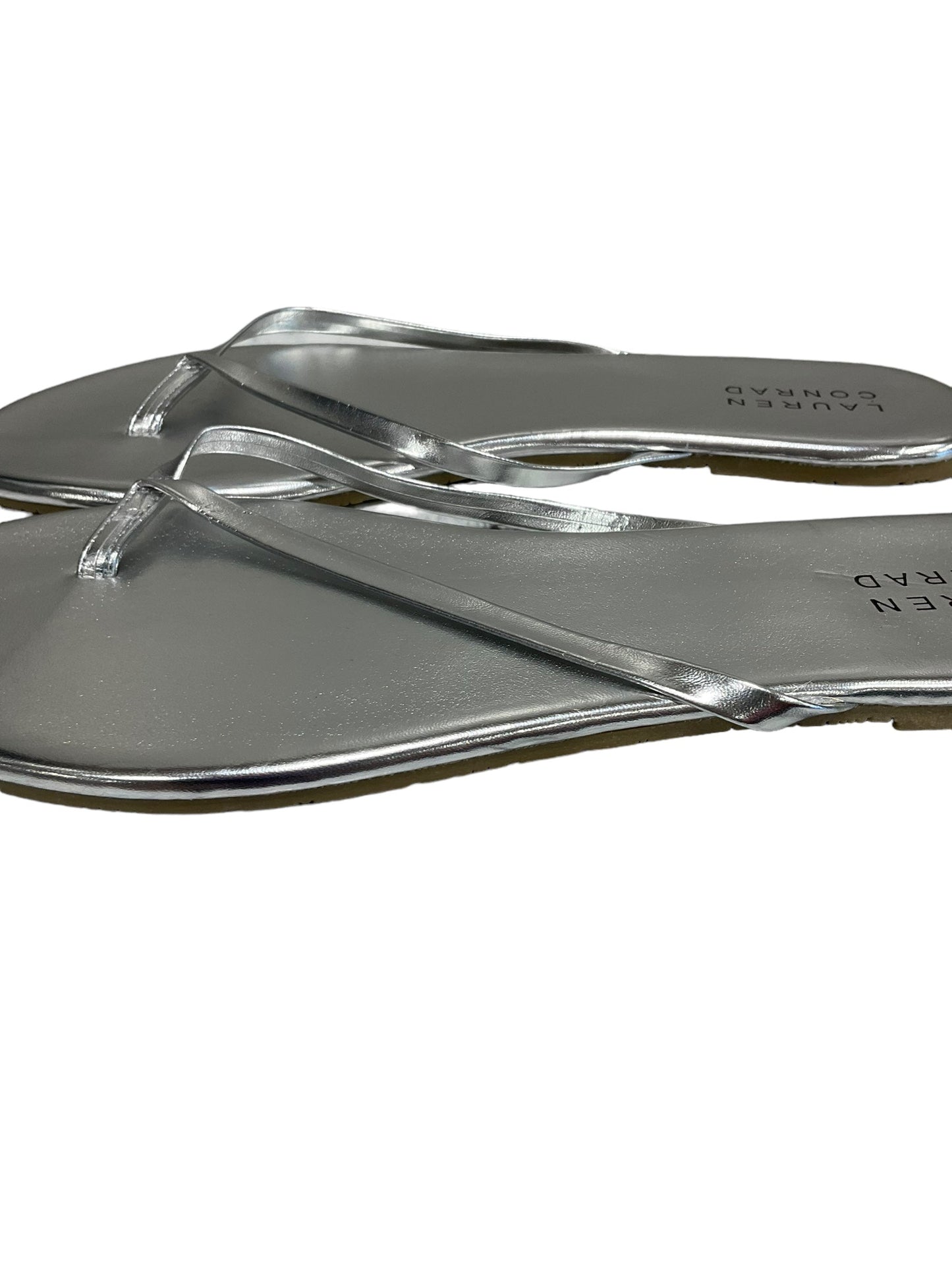 Silver Sandals Flip Flops Lc Lauren Conrad, Size 10