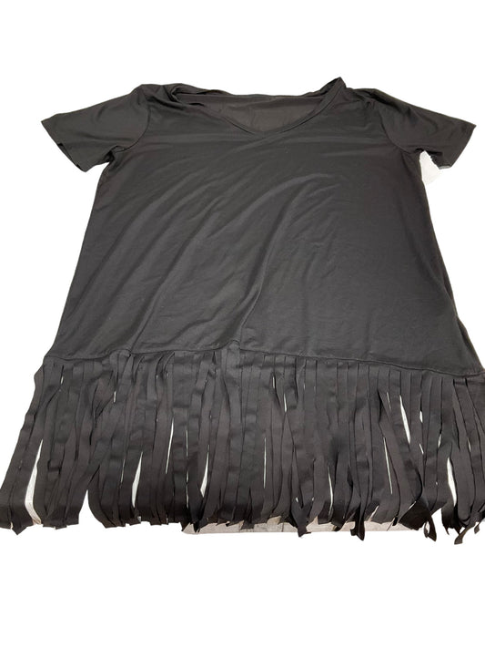 Black Top Short Sleeve Basic Clothes Mentor, Size Xl