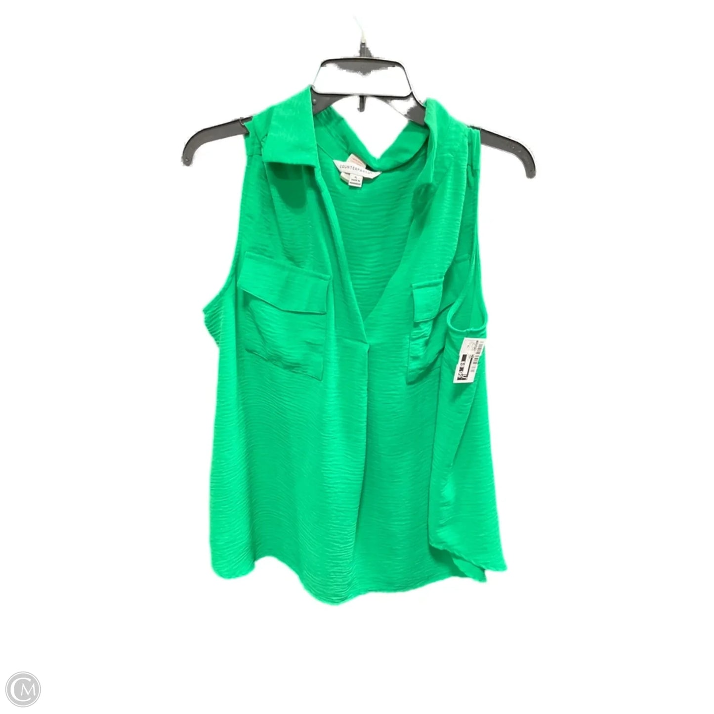 Top Sleeveless By Counterparts In Green, Size: Xl