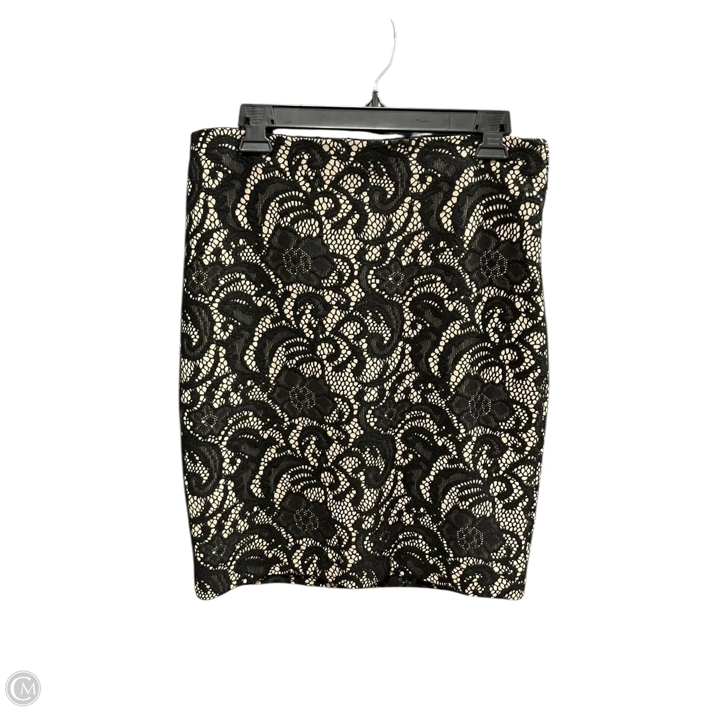 Skirt Midi By Ann Taylor In Black & Cream, Size: 10