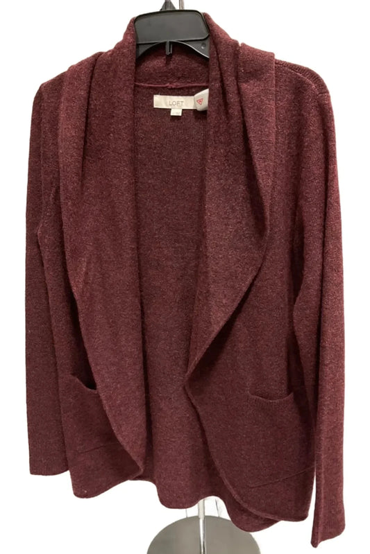 Cardigan By Loft In Maroon, Size: S