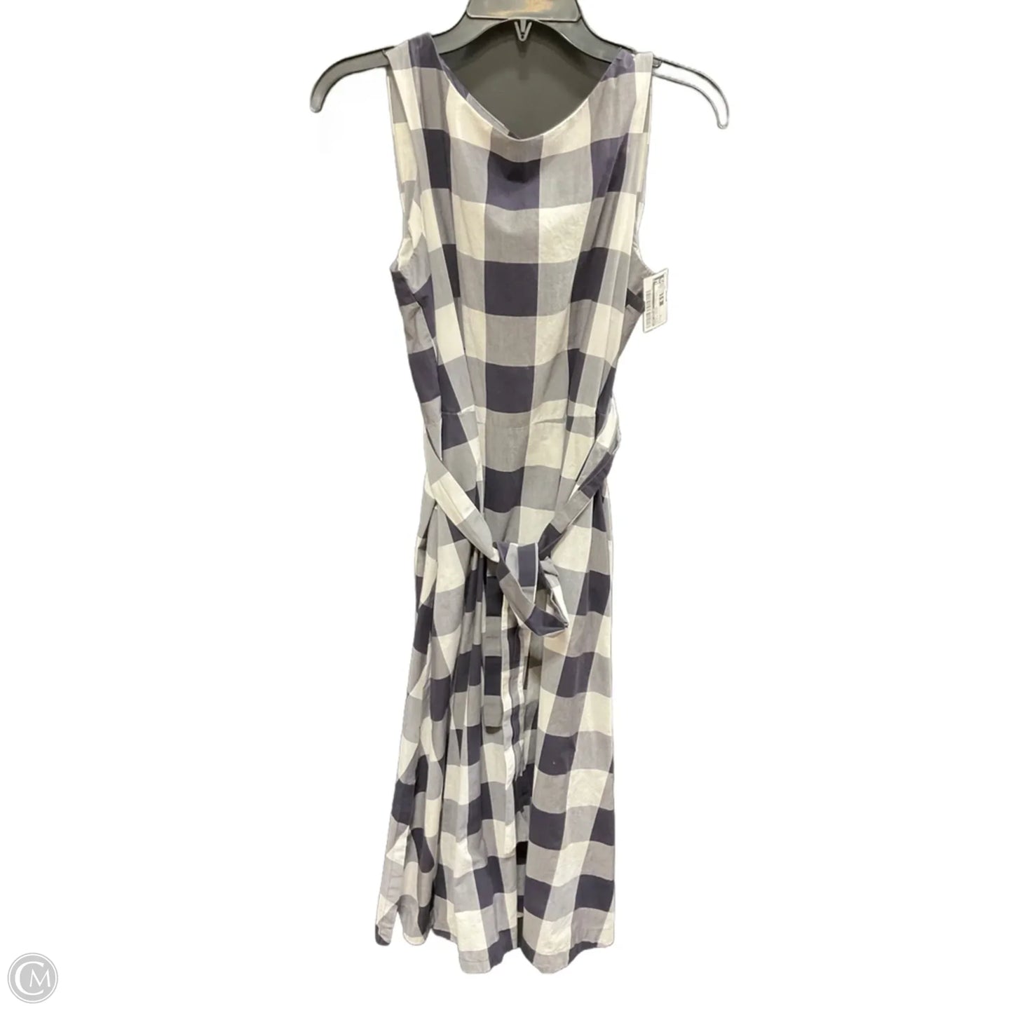 Dress Casual Midi By Ann Taylor In Blue & Cream, Size: M