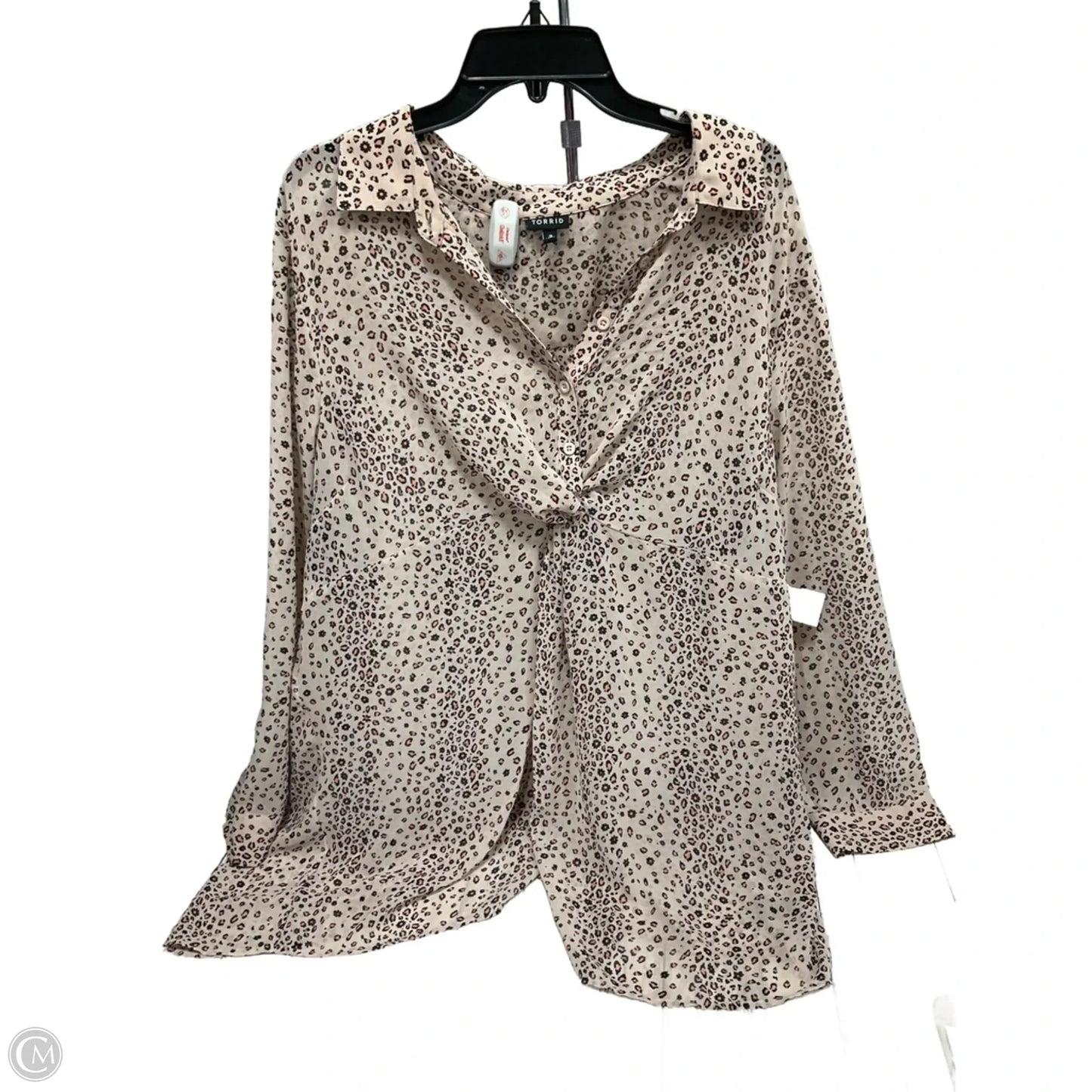 Blouse Long Sleeve By Torrid In Animal Print, Size: Xl
