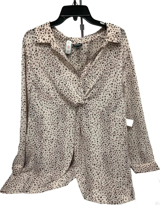 Blouse Long Sleeve By Torrid In Animal Print, Size: Xl