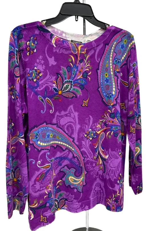 Top Long Sleeve By Talbots In Purple, Size: 3x