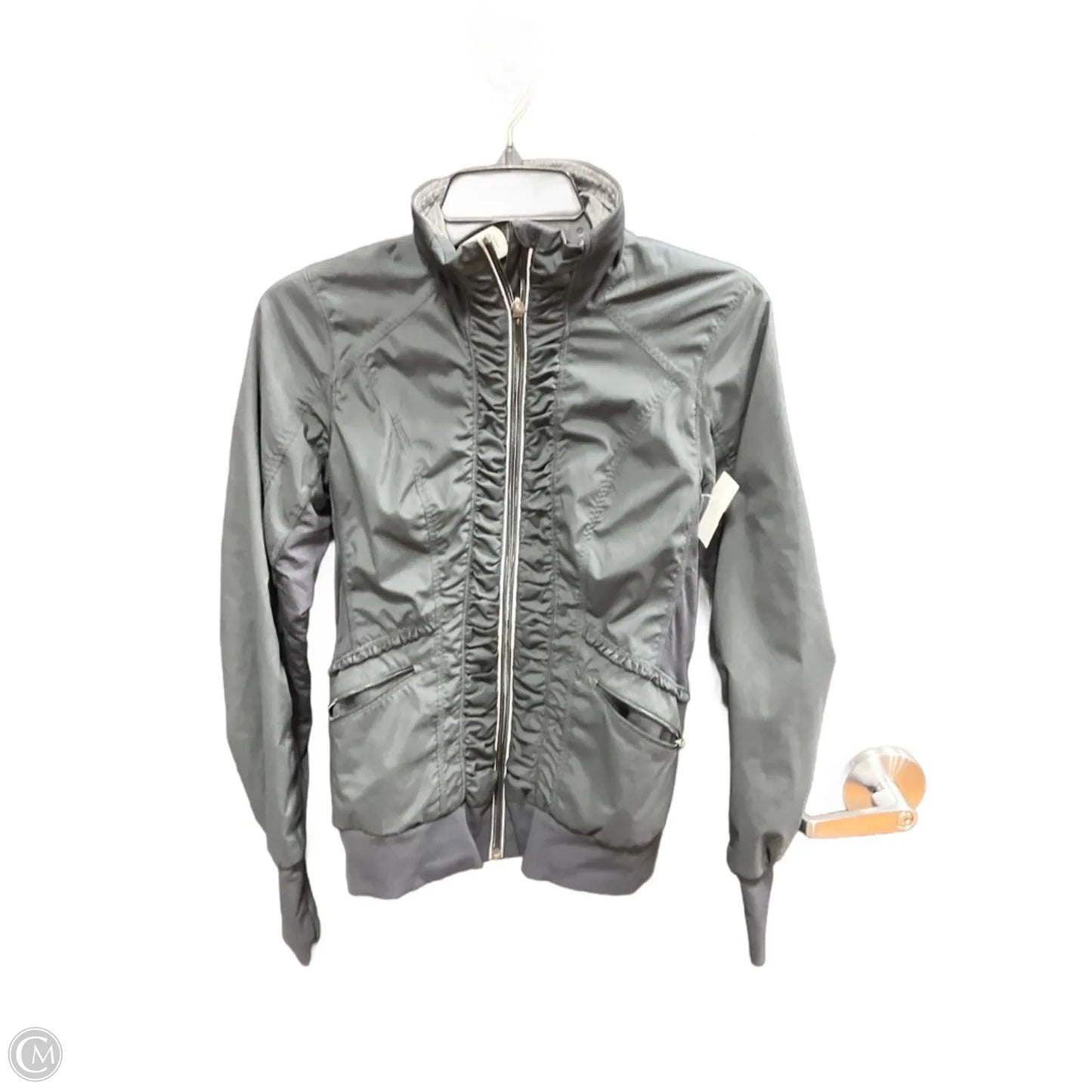 Athletic Top Long Sleeve Collar By Lululemon In Black, Size: 4