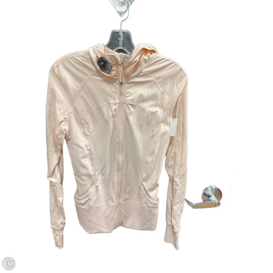 Athletic Top Long Sleeve Collar By Lululemon In Peach, Size: 10