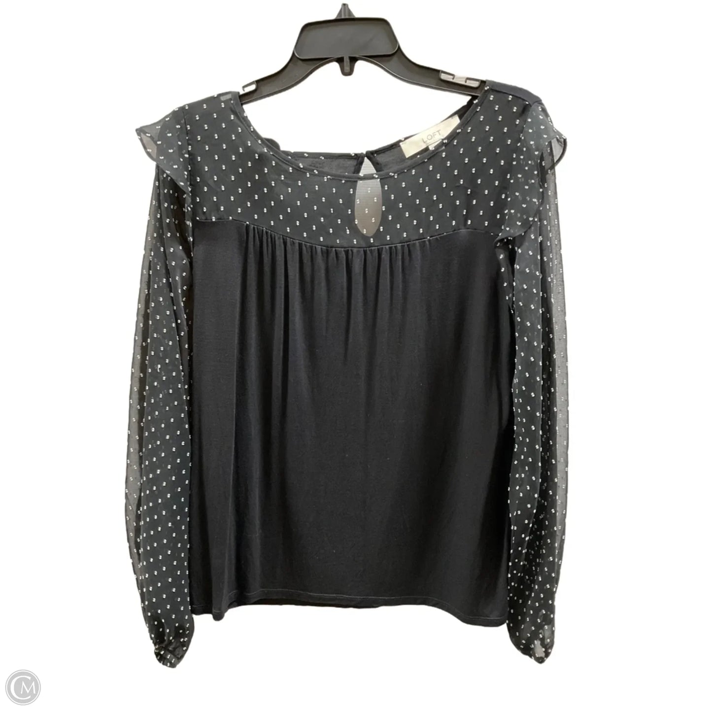 Top Long Sleeve By Loft In Polkadot Pattern, Size: S