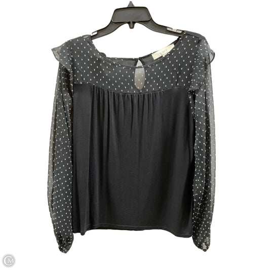 Top Long Sleeve By Loft In Polkadot Pattern, Size: S