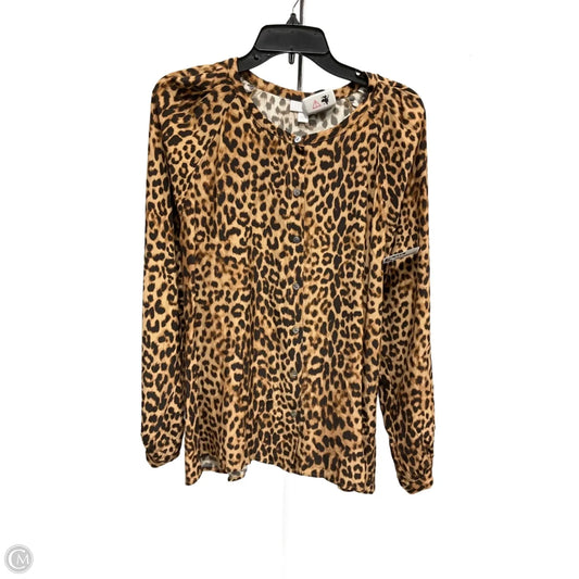 Top Long Sleeve By J. Jill In Animal Print, Size: L