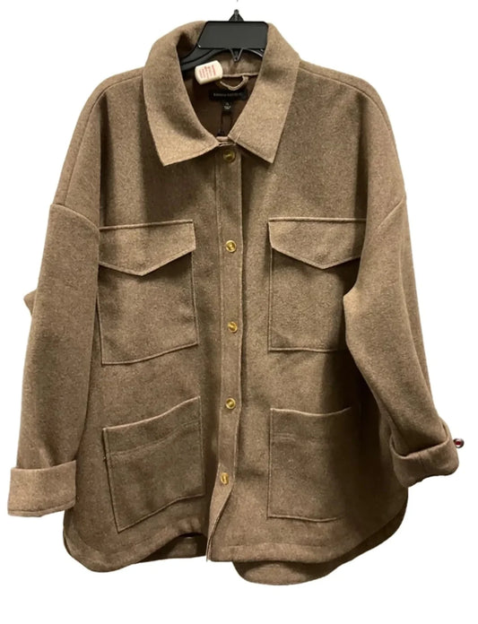 Jacket Shirt By Banana Republic In Brown, Size: Xl